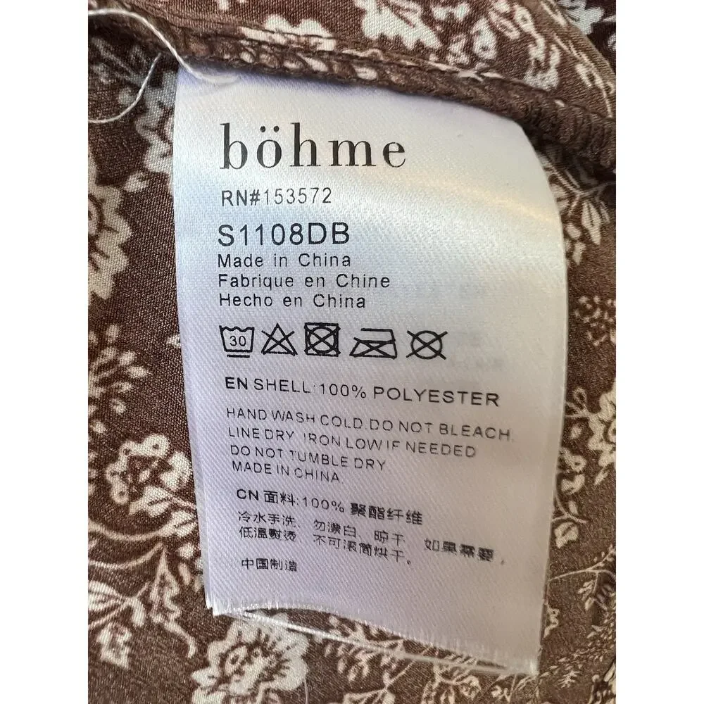 Boheme Selena Dress Smocked Bohemian Floral Mini Cottage Core, Prairie, XL - Picture 6 of 6